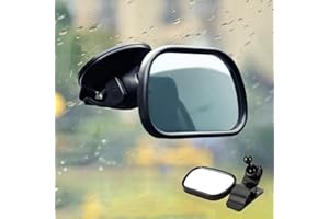 Automotive Inside View Mirror - 3.15" Glass Clip On Car Mirror Accessories, Shakeproof Adjustable Universal Fit Side Mirrors 