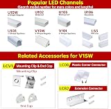 Muzata V Shape LED Channel 1M 10Pack Milky White Cover Corner Lighting view 8