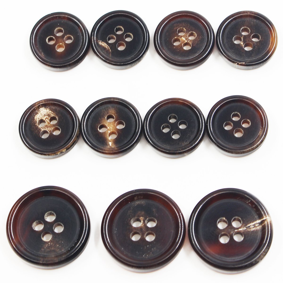 Photo 1 of 11 Pieces Genuine Natural Horn Blazer & Suits Button Set - for Blazer, Sport Coat, Uniform, Jacket (Dark Brown) 15mm 20mm
