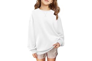 Arshiner Girls Oversized Striped Crewneck Sweatshirt Long Sleeve Color Block Pullover Tops Fall Casual Clothes 5-14 Years