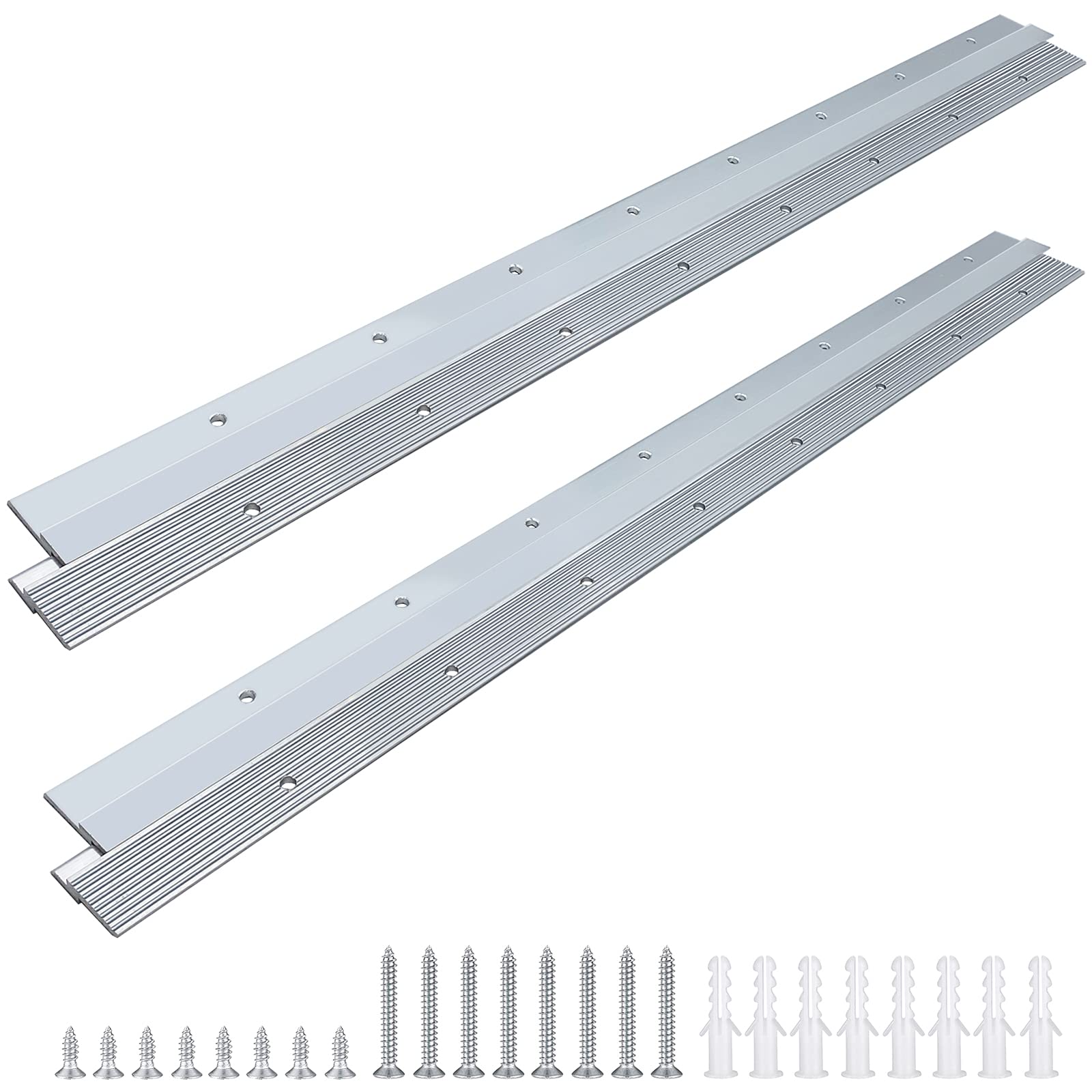 Photo 1 of 18" French Cleat Picture Hanger, Aluminum Mirror Hanging Kit with Hardware, Ideal for Artwork, Whiteboard, Cabinet, Holds 110 lbs. per Pair, 2 Pairs