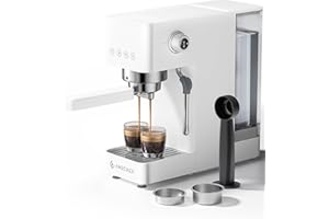 AMZCHEF 20 Bar Espresso Machine with Steam Wand, Compact Coffee Maker for Cappuccino, Latte & Americano, 51oz Removable Water