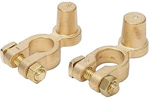 Top Post Battery Terminal, 1 Pair SAE to JIS Car Battery Terminal Connectors Positive Negative Brass Battery Post Adapter for