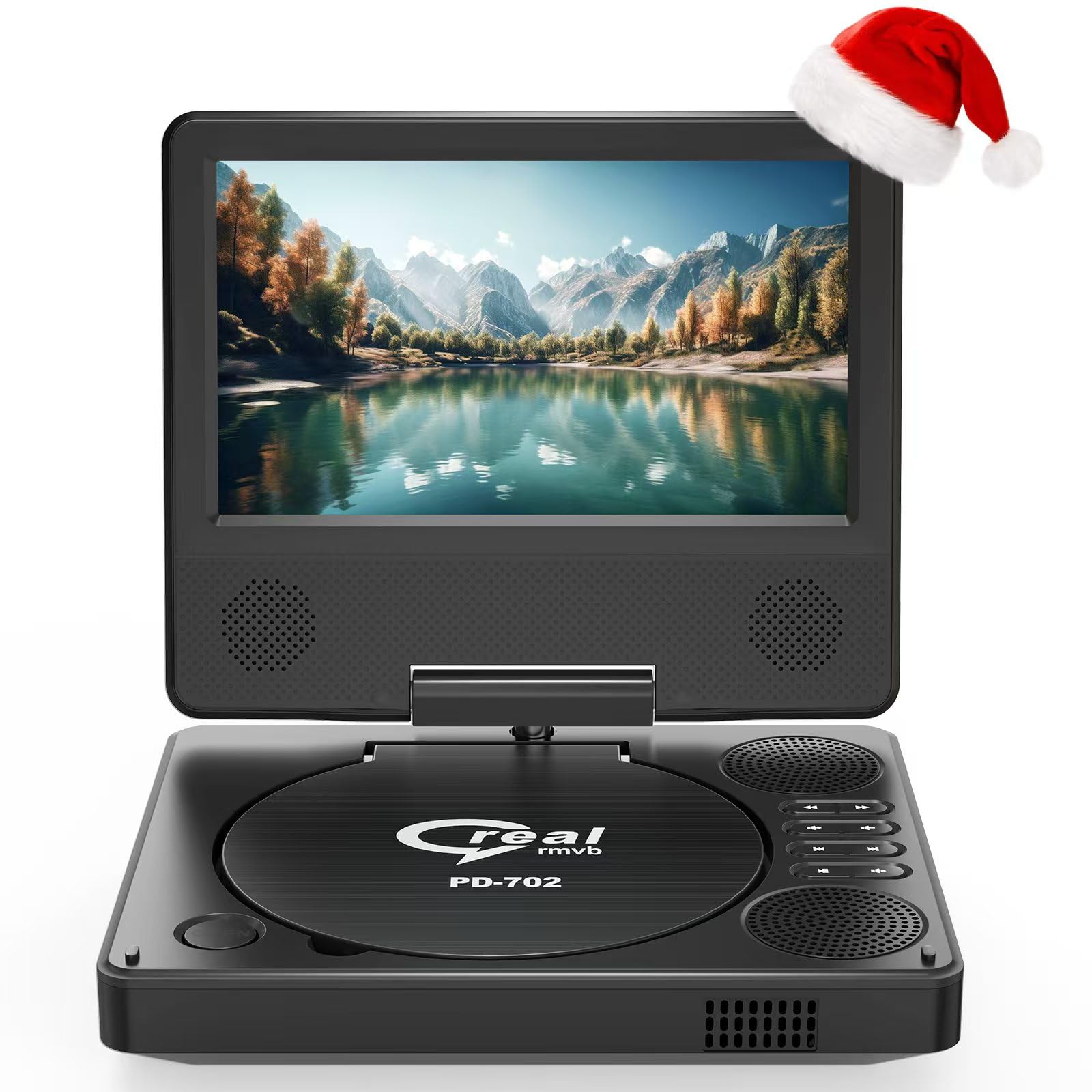 Photo 1 of 9.5" Portable DVD Player with 7.5" Swivel Display Screen, 5-Hour Built-in Rechargeable Battery, Car DVD Player,Supports SD Card/USB/CD/DVD and Multiple Disc Formats, High Volume Speaker
