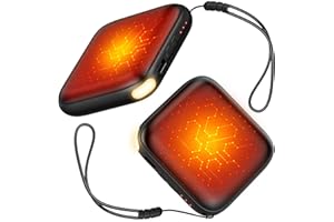 YWGGS Hand Warmers Rechargeable 2 Pack - 6000mAh 3-Temp Fast Heating Electric Hand Warmers with LED Light, UL Certified Portable Pocket Heater, Hunting Essentials, Gifts for Christmas Men Women Teens