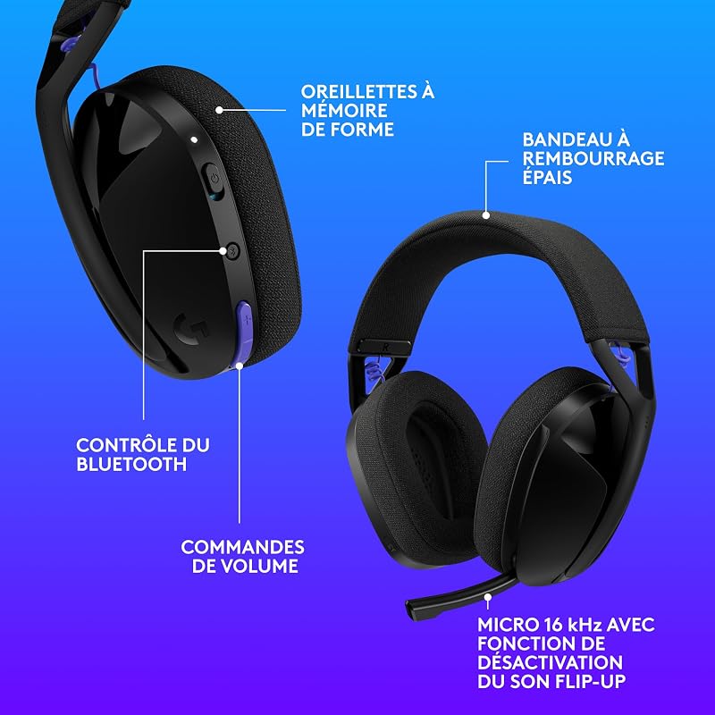 G321 LIGHTSPEED, casque gaming Bluetooth sans fil - Noir