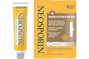 Neosporin First Aid Antibiotic Pain-Relieving, Anti-Itch, & Scar Ointment with Neomycin, Bacitracin Zinc, Pramoxine HCl & Polymyxin B, for Minor Cuts, Scrapes & Burns, 1 oz