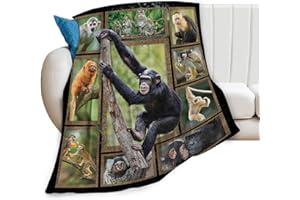 MARIKYOA Monkey Blanket Funny Monkey Gorillas Gifts for Girls Boys Woman Kids Monkey Lover Throw Blankets Soft Blanket Warm Fleece Flannel Plush Blankets for Bed Sofa Couch 40"x50"