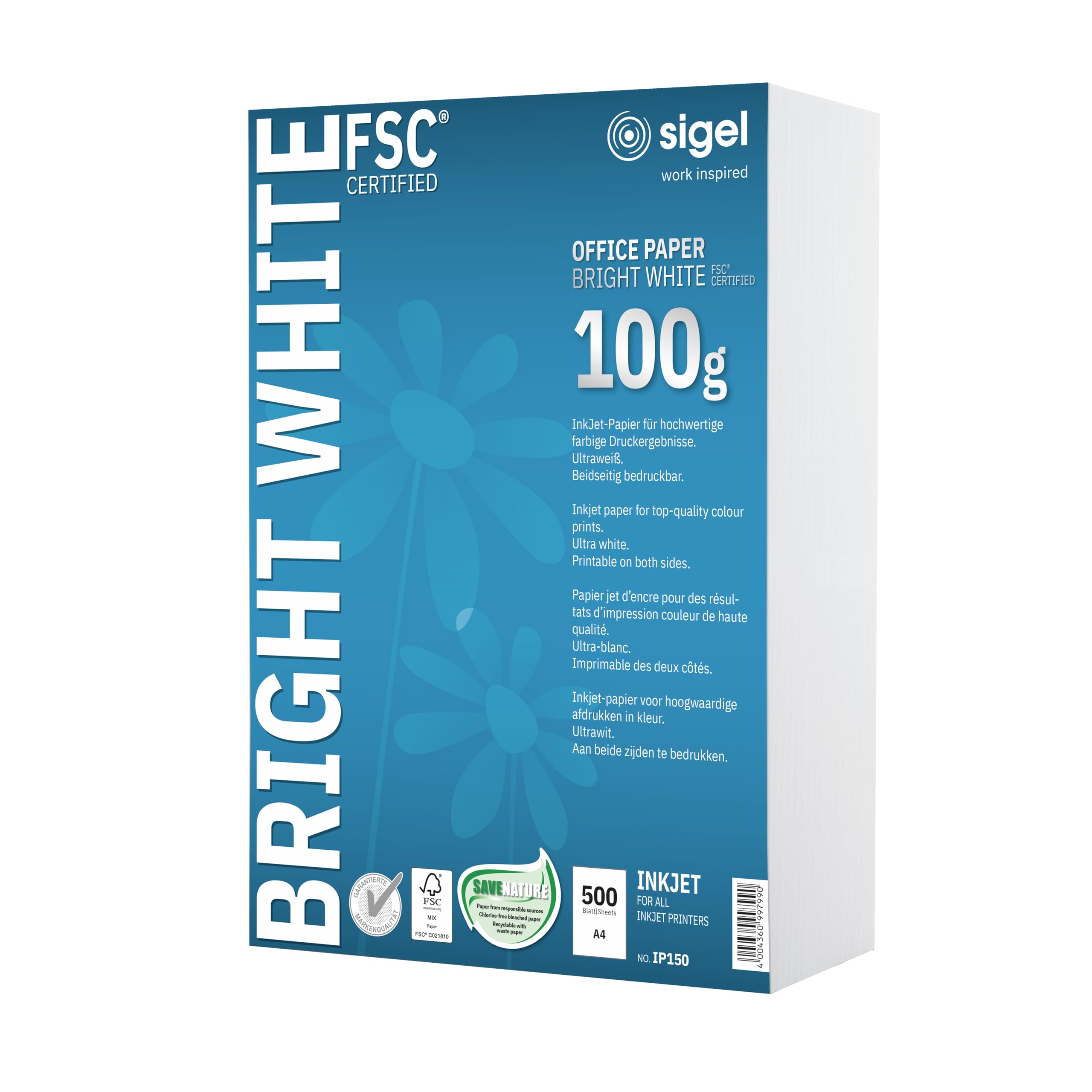 SIGEL IP150 Multipurpose Office Paper, White, A4, 100gsm, 500 Sheets