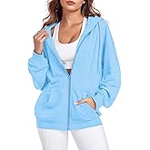 Vidifid Womens Zip Up Hoodies Casual Long Sleeve Oversized Sweatshirts Y2K Fall Fashion Jackets with Pockets