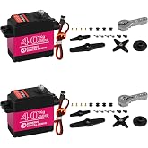 HOOYIJ 2 Pack High Torque 40KG Digital Servo, DS3240MG Full Metal Stainless Steel Gear Waterproof Steering RC Servo, for 1/8 1/10 Scale RC Car Crawler Buggy Airplane Control Angle 180&deg;