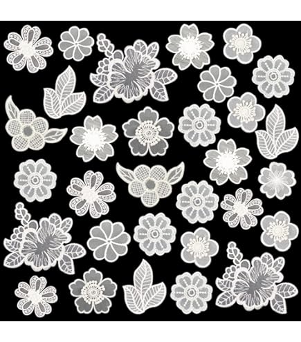 1 Par De Apliques De Flor De Renda Costurar Em Remendos | MercadoLivre