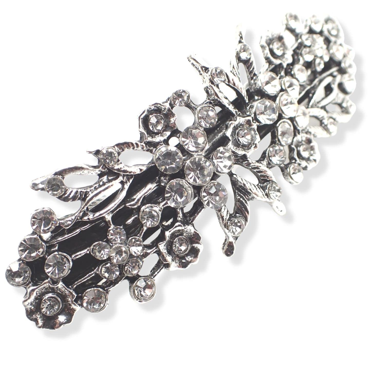 Topkids Accessories Vintage Hair Barrettes for Women, Flower Hair Clip, Hair Accessories for Women, Diamante Hair Clips for Women, Bridal Hair Accessories, Hair Clips Women (Crystal Flower)