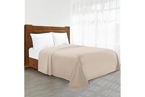 Elegant Comfort Flat Sheet Wrinkle-Free Egyptian Quality 1-Piece Flat Sheet, King Size, Cream