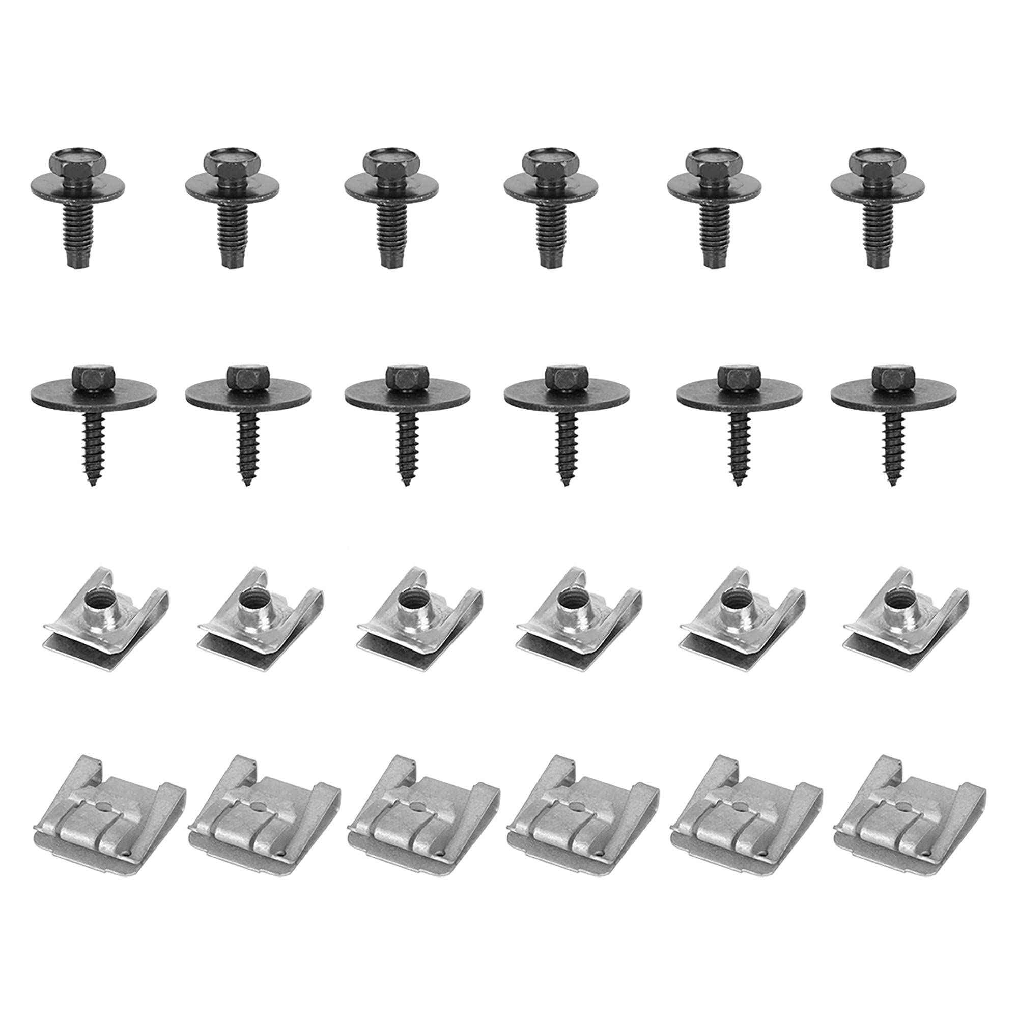 X AUTOHAUX 24pcs Engine Undertray Clips Screws Under Cover Splashguard Rivets