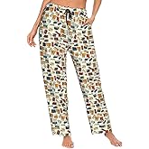 PrelerDIY Women Comfy Pajama Pants Stretch Sleepwear Lounge Pants With Pockets & Drawstring