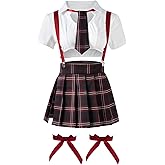 SugarPaper SuPa Lingerie Set for Women SchoolGirl Roleplay Sexy Student Uniform Top and Mini Skirt