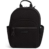 Vera Bradley Women's Microfiber Small Backpack, True Black, One Size