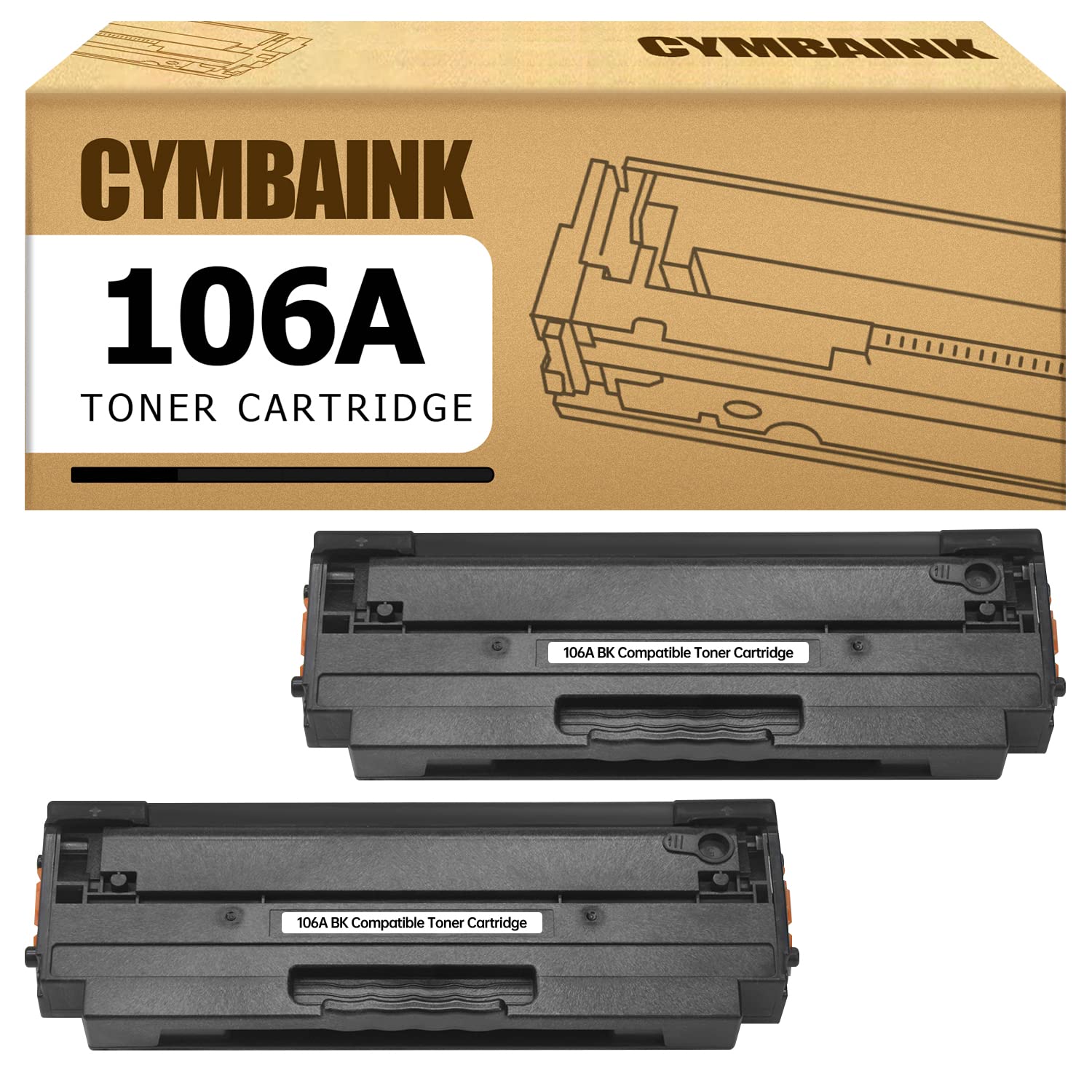 CYMBAINK 106A W1106A 2-Pack Toner Cartridges Compatible for HP 106A W1106A Replacement for Laser MFP 135a 135r 135w 137fnw 135wg 137fwg Laser 107a 107r 107w,