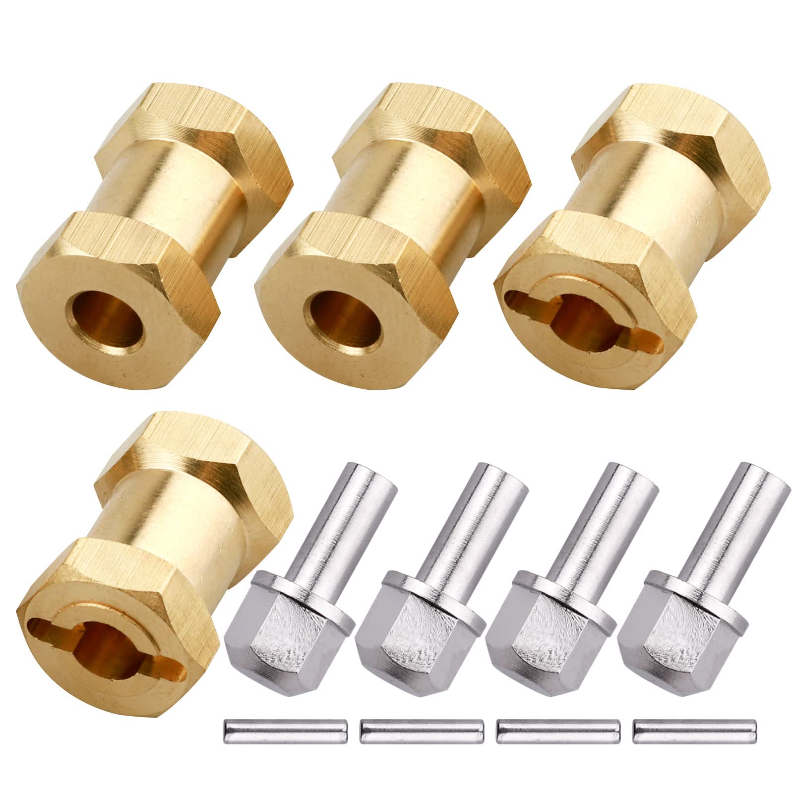 Photo 1 of 4PCS CrazyHobby Brass RC 12mm Wheel Hubs Extensions Wheel Spacers Hex Drive Adapter for 1/10 RC Crawler Axial SCX10 & SCX10 II 90046 D90 (18mm)