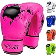Kids Boxing Glove 6oz 8oz, Youth, Boys and Girls Training Sparring Gloves for Punching Bag, Kickboxing, Muay Thai, MMA, UFC, Gift for Age 6-15 Years