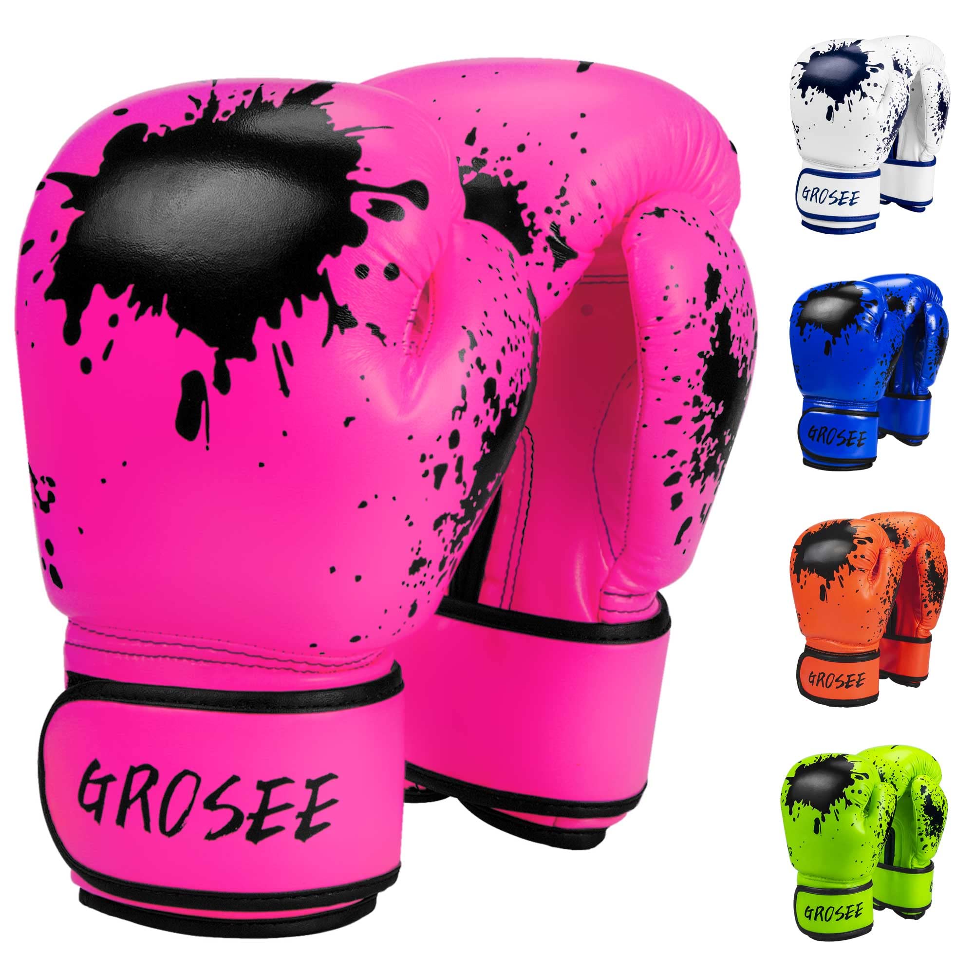 Kids Boxing Glove 6oz 8oz, Youth, Boys and Girls Training Sparring Gloves for Punching Bag, Kickboxing, Muay Thai, MMA, UFC, Gift for Age 6-15 Years (Pink, 6 oz (45-80 lbs)) — image 1