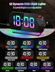 EVILTO Projection Alarm Clock, Digital Colorful