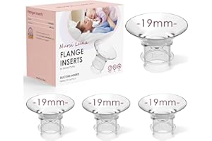 Nursi Luna Flange Inserts 4PCS 19mm for 24mm Flange/Shield of Most Pumps, Flange Sizing Kit Silicone Flange Insert, Breastfeeding Essentials Kit for New Moms