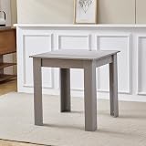 NICEME Compact Dining Table Set with 2 Chairs - Gray High Gloss 75x75 cm view 3