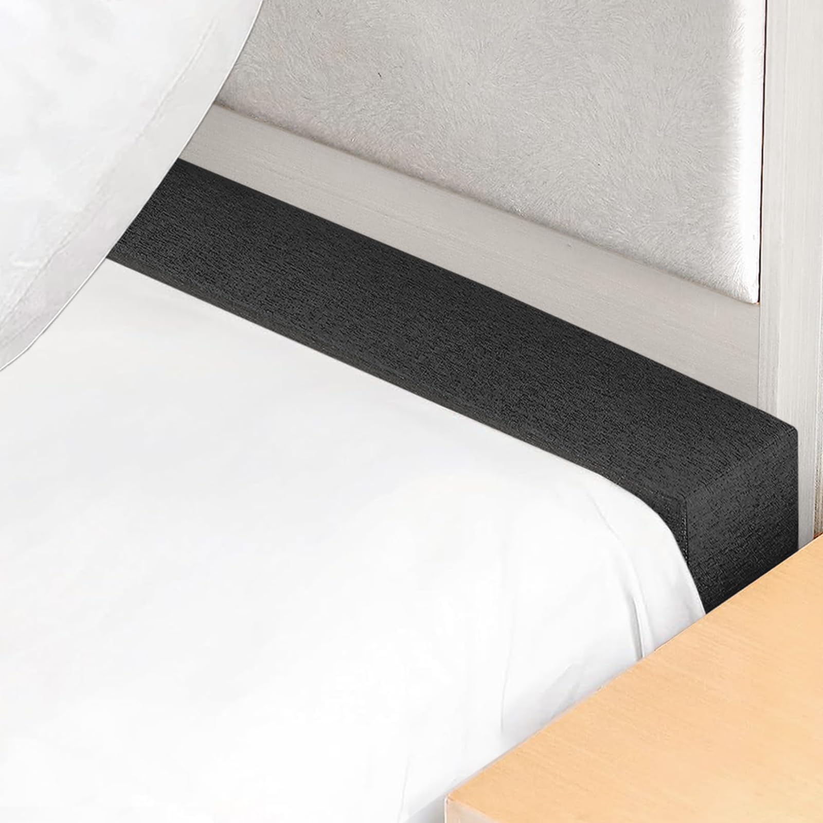 Photo 1 of WUIOYNF Mattress Extender, Bed Gap/Space Filler, Headboard Pillow Between Headboard and Mattress or Wall, High-Density Foam with Removable Cover?Black-King-78 * 4 * 6in?