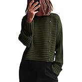PRETTYGARDEN Womens Sweaters Fall 2026 Casual Long Sleeve Crewneck Button Loose Winter Knit Pullover Sweater Tops