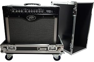 Harmony HCGC12C Universal 1X12 Electric Guitar Combo Amp Rolling Flight Case, Black, Single 12"