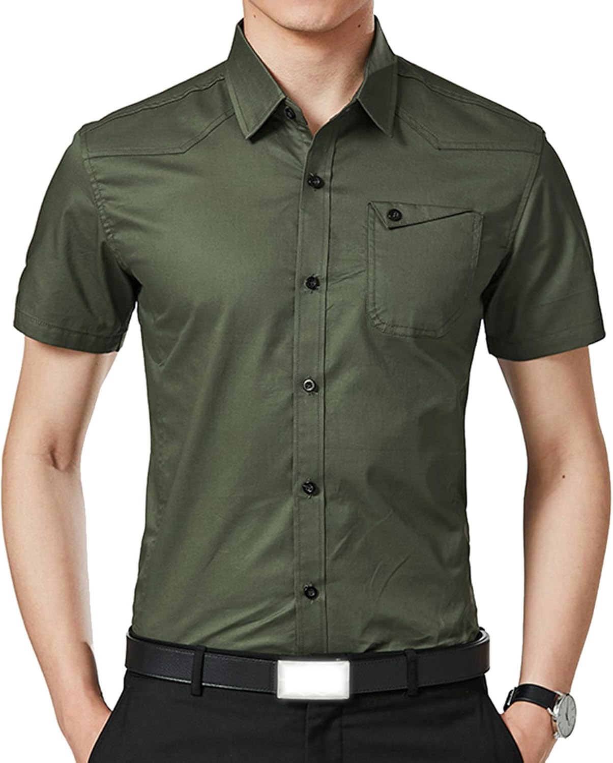 short sleeve button up business casual