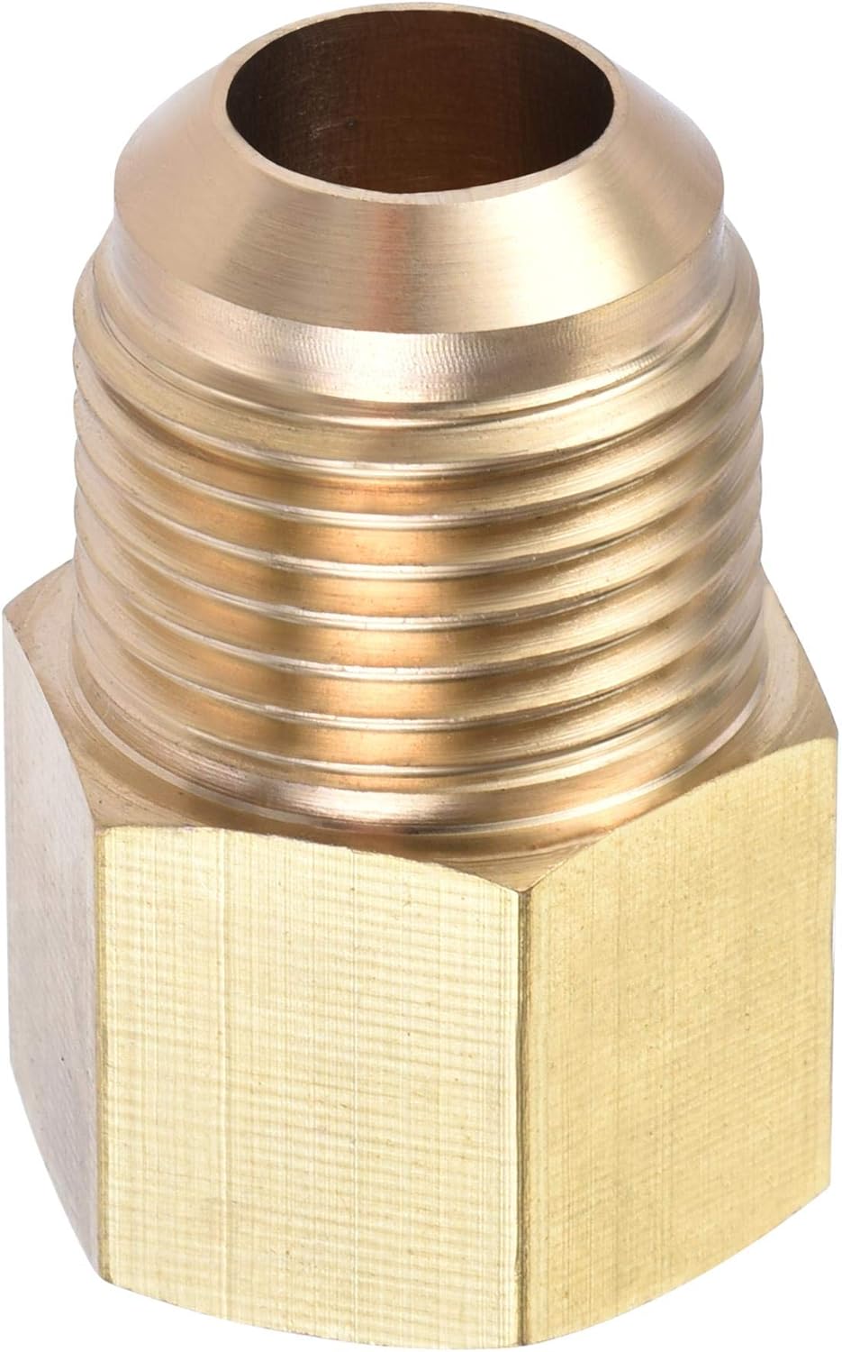 sourcing map Brass Pipe Fitting, 1/2 SAE Flare Male 3/8 SAE Female Thread, Tubing Adapter Connector, for Air Conditioner Refrigeration - Image 4