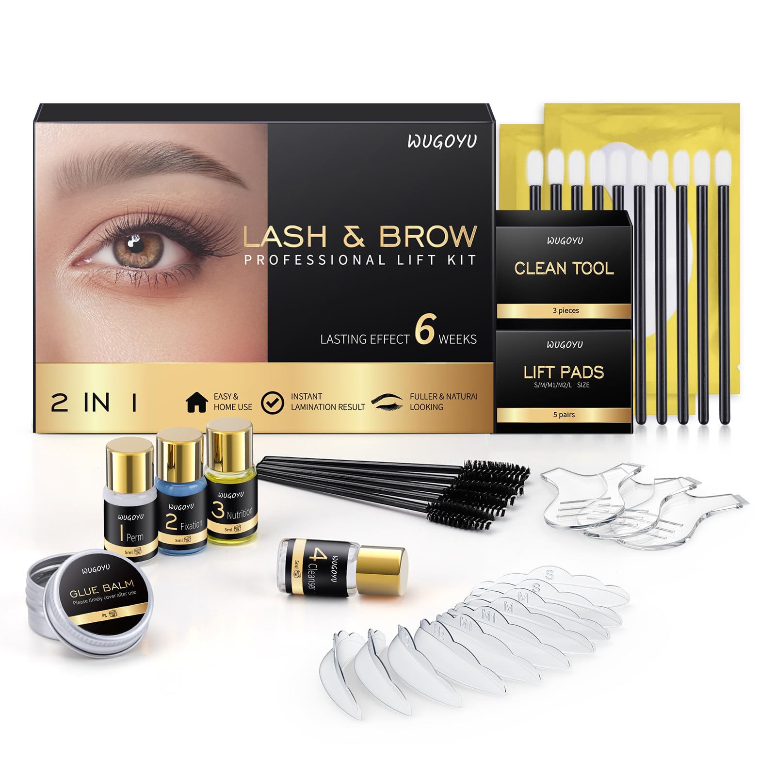Photo 1 of ** FACTORY SEALED **Lash Lift Kit - Brow Lamination Kit, Eyebrow Lamination Kit, Professional Eyelash & Brow 2 IN 1 Perm Kit, Eyebrow lift Kit, Fuller & Thicker Brows Suitable for Salon & Home Use, Lasts For 4-6 Weeks