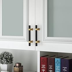 Haliwu 20 Pack Black Cabinet Pulls, Black&Gold