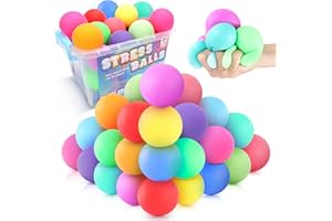 ZAXIDEEL Slow Rising Stress Ball 24 Pack, Stretchy Fidget Ball for Anxiety Stress Relief, Hand Therapy Sensory Squishy Ball, Pull Stretch Fidget Toy for Students, Classroom Prize Box Toys
