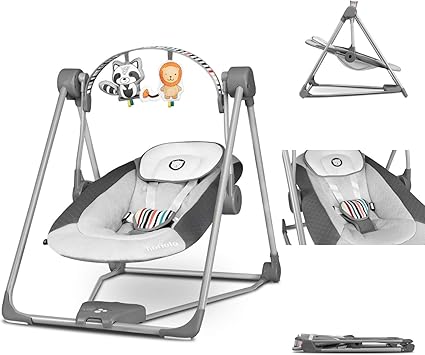 Lionelo Otto Transat Bebe Balancelle Bebe Jusqu A 9 Kg Jouets Interactifs Sons De La Nature 5 Vitesses De Bercement Coussin Pour La Tete Fonctionnement Silencieux Gris Amazon Fr Bebes Puericulture