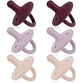 Sweet Child Pacifiers 0-18 Months, Set of 6 Ultra-Light Silicone Binkies with Collapsible Handle &amp; 3 Air Holes for Added Safety, Best Newborn Pacifiers for Baby Boys Or Girls