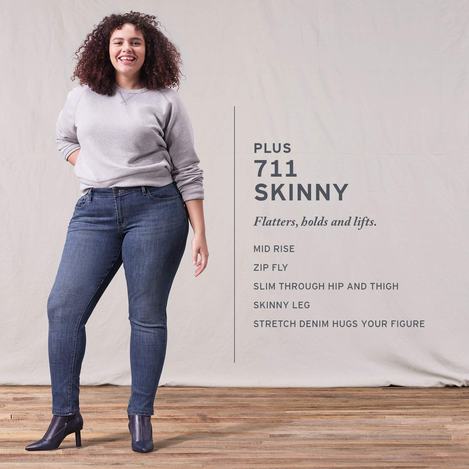 levi's 711 skinny mid rise slim through hip and thigh