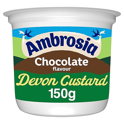 Ambrosia Devon Custard Chocolate Flavour, Creamy Ready-to-Eat Dessert, 150 g Pot (Pack of 1)