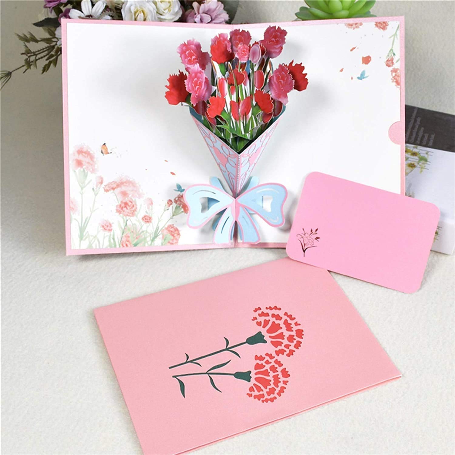 3D Pop Up Mom Greeting Card Mother's Day And Birthday Greeting Card, I Love Mom Card With Envelope