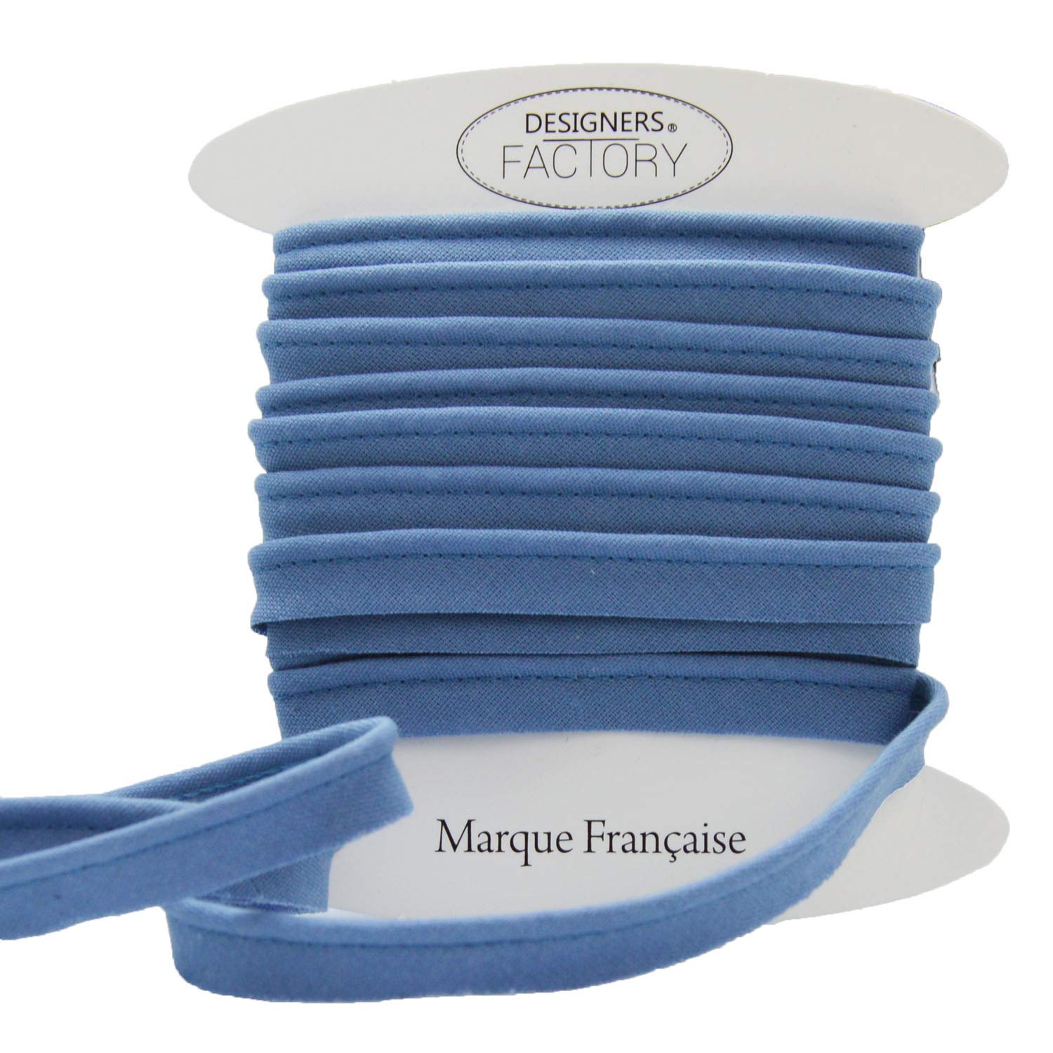 Cotton flanged Insert Piping Cord - Available in Several Colours and Two Sizes - Flanged Piping Cord for Cushions (Indigo Blue, By 10 Meters)