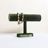 CHISTOR Bracelet T Bar Display for Selling, Wahtch Stand Jewelry Display, Velvet Bangle Holder Organizer【Green】