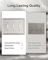 TREEWELL 2-Pack Triple Toggle Light Switch Cover
