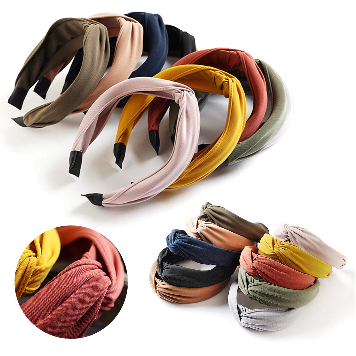 Frauen Ohr Haarband Breiter Bogen Knoten Stirnband Zubeh Stoff Reifen I5J9