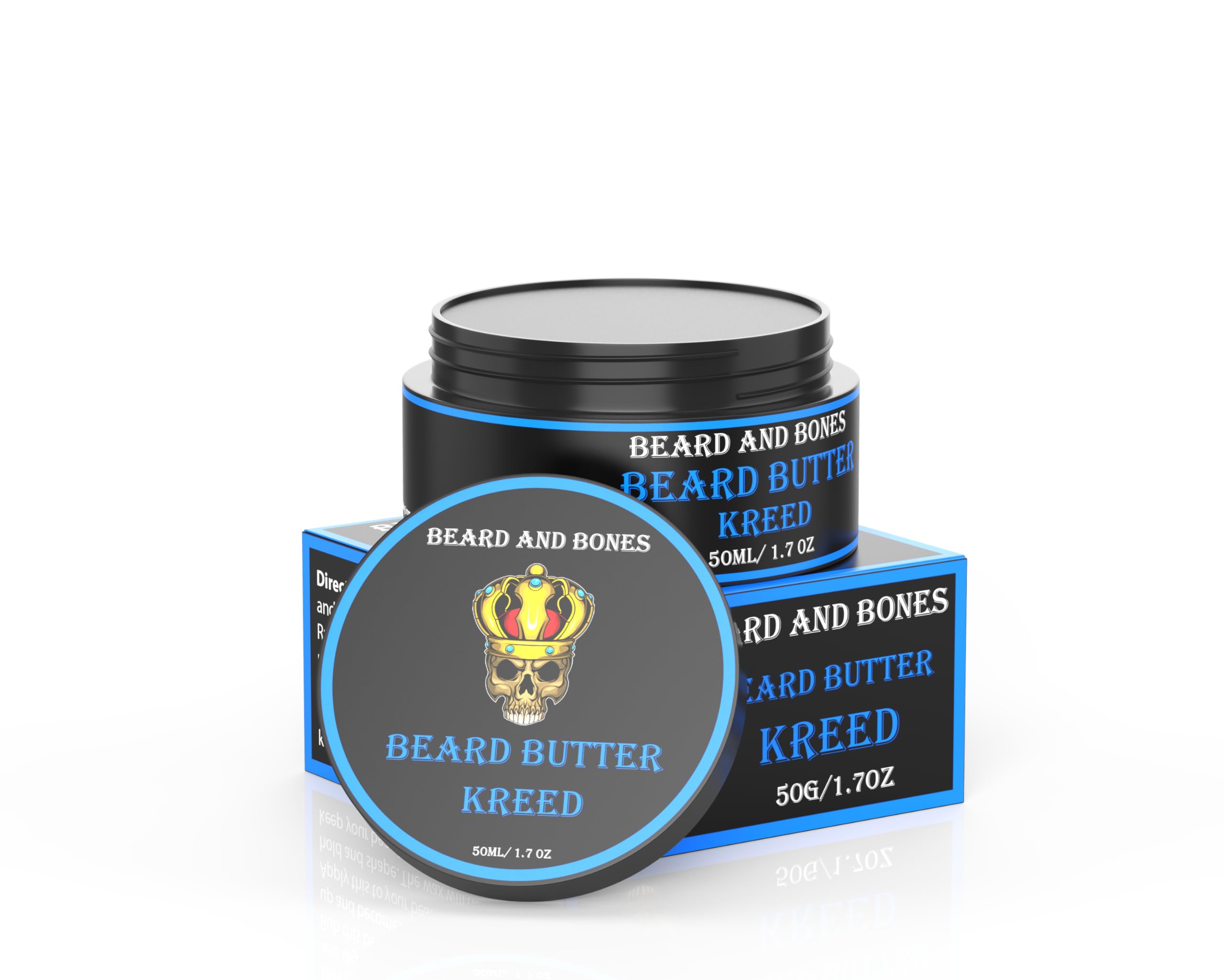 Beard and Bones - 50ml Beard Butter for Men | Shea Butter and Cocoa Butter | Creamy and Nourishing Beard Moisturiser | Choice of 2 Scents (Kreed)