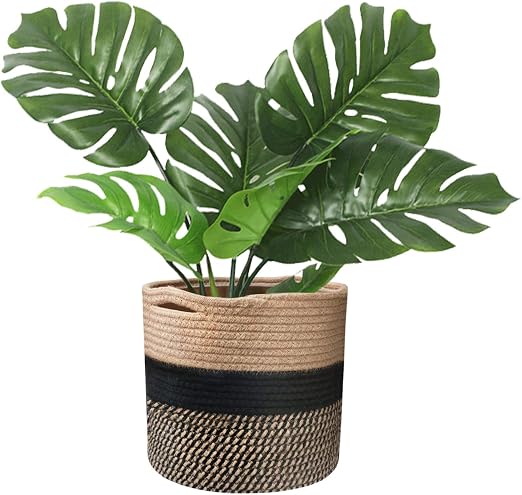 Cubre macetas de yute para interiores, 28 cm, cesta organizadora ...