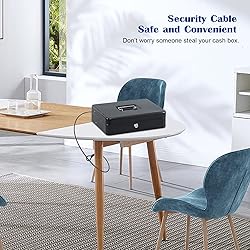 KYODOLED Cash Box with Money Tray, Key Lock Money