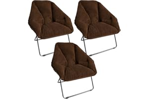 Zenithen Limited Portable Hexagon Folding Soft Dish Chairs, Perfect for Dorm Rooms, Game Rooms, and Living Room, Use for Reading, Lounging, Gaming and Studying, Brown (Pack of 3)